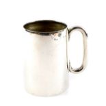 A Victorian silver tankard, of plain form, hallmarks worn, Birmingham 1899, 7.36oz.