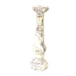 A white and purple veined marble jardiniere stand, of baluster form, 112cm H.