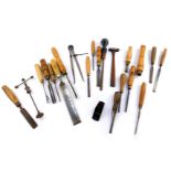 Marples and other wooden handled chisels, small hammer named on shaft to W. Liley, No 101 plane, and