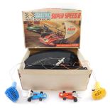 A Scalextric Super Speed 8 Model Racing Motor Racing Set, with new high speed banking, boxed.