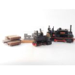 A kit built O gauge locomotive Dorothy, black livery, further O gauge locomotive, black livery, flat