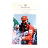 A signed photograph of Nicki Lauda, Phillip Morris (Malboro) corporate image and staff provenance.