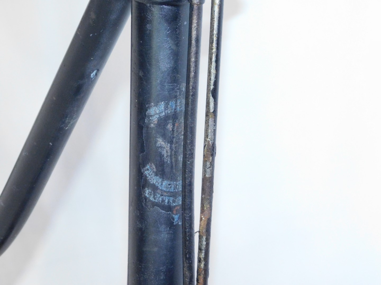 A vintage mid 20thC lady's bicycle, black with a brown leather suspension seat, handle bar stem - Image 2 of 6