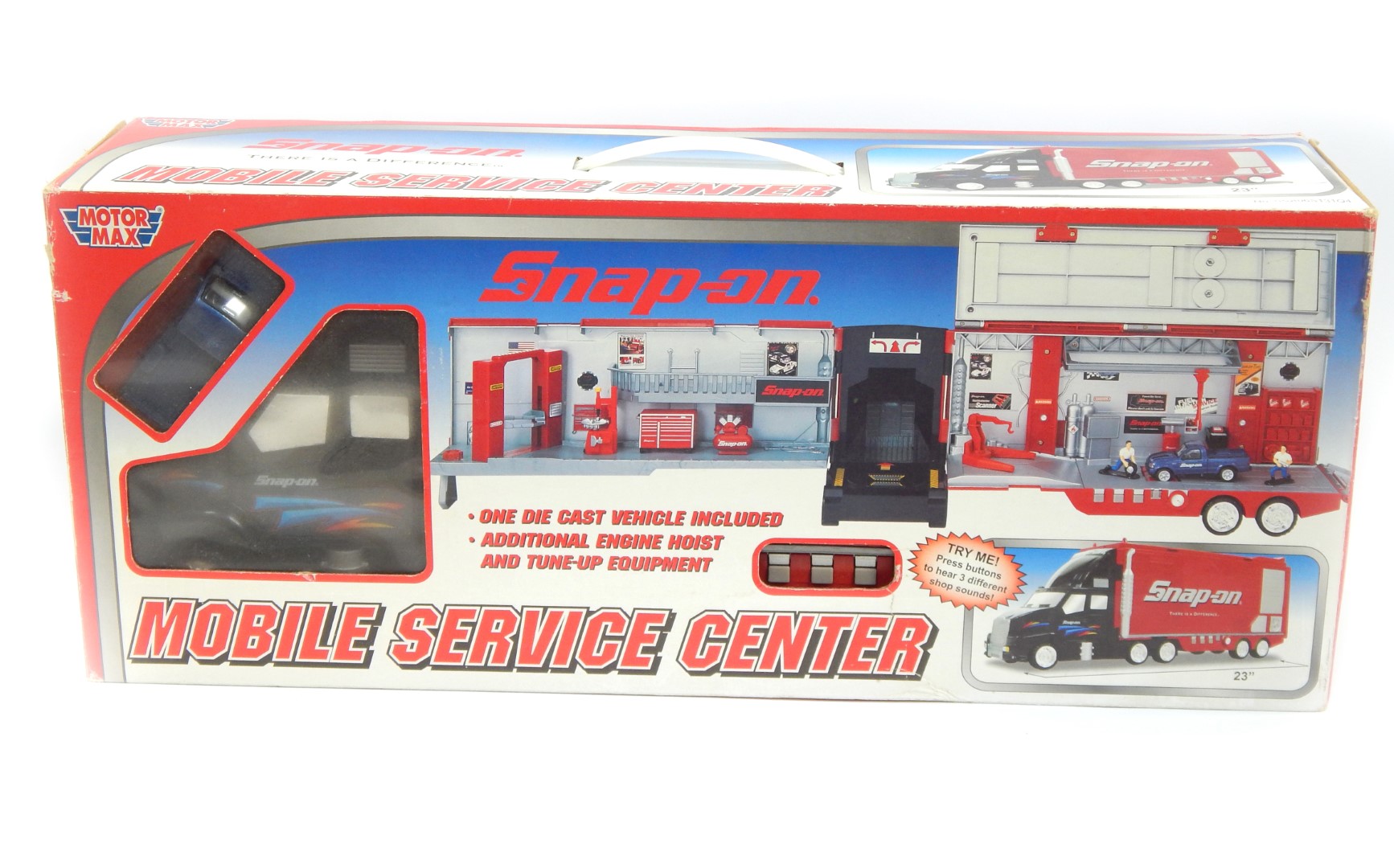 A Motormax Snap-On Mobile Service Centre truck, boxed.