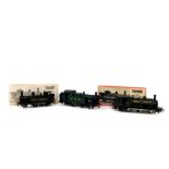 Three kit built OO gauge locomotives, Great Western green livery, comprising Rhymney Railway tank