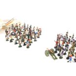 Del Prado Napoleonic Military figures, approx 93, contained in a glass fronted wall display