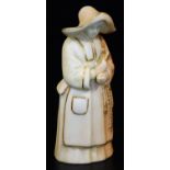 A Royal Worcester blush ivory nun candle snuffer, puce marked, c1890, 10cm H. There is no apparent