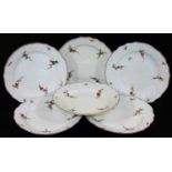 A set of six mid-18thC Meissen porcelain dishes,