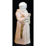 A Royal Worcester friar candle snuffer, green marked, c1895, 13cm H. There is no apparent damage