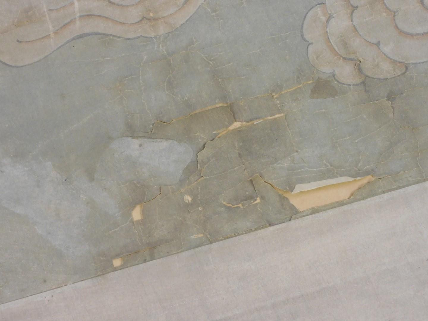 A Chinese scroll, painted with the figure of the goddess of compassion Guan Yin standing on a - Image 3 of 7