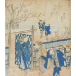 Withdrawn Pre-Sale by Vendor - A Japanese woodblock surimono "Kamata" by Totoya Hokei, depicting