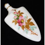 A Royal Worcester scent bottle, decorated with flower sprays, puce marked, c1900, 9.5cm H. There