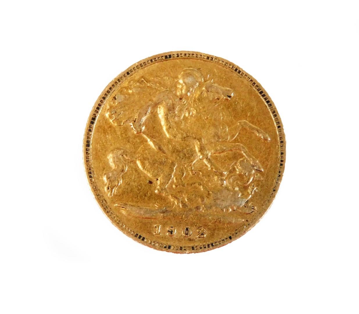 An Edward VII gold half sovereign, 1902.