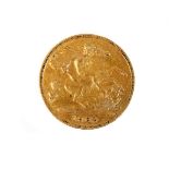 An Edward VII gold half sovereign, 1902.