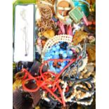 A quantity of costume jewellery, clip on earrings, brooches, agate opal brooch, Sekonda watch, bangl