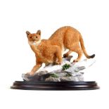 A Country Artists figure group Nature Trail Cougar, CA747, 19cm H.