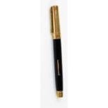 An Eversharp Fifth Avenue fountain pen, in textured gilt and black trim with flush and shaped clips,