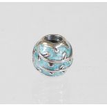 A Pandora charm, with pale blue enamel design, with vines and leaves, marked 925 ALE, 4.8g all in.