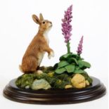 A Country Artists figure group Rabbit With Foxgloves, CA555, 17cm H.