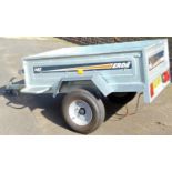 An Erdie 142 two wheeled trailer, on single axle, interior measurements, 100cm W.