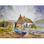 Don Fuller. At Porlock Weir, watercolour, signed and titled to the reverse, 24cm x 34cm.