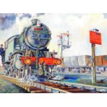 Terry Shelbourne (b1930). Locomotive 67743, attributed to Catherine Emma with love from Daddy, oil