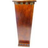 A mahogany framed cue stand, with shaped section beneath four sections to hold cues, 92cm H, 31cm W,