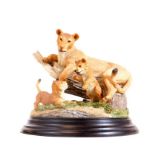 A Country Artists figure group Lions, 15cm H.