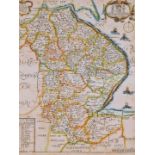 After Blome. Map of Lincolnshire, with hand touching, probably 17thC, 33cm x 28cm.