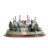 A Danbury Mint cottage figure group Georgian Mansion, 27cm W, with certificate, other ephemera and o