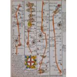 A 19thC Lincoln map plate, in colours, 20cm x 12cm.