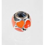 A Pandora charm, with red enamel heart design, marked 925 ALE, 4.4g all in.