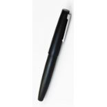 A Lamy 2000 Makrolon matte black fountain pen, with chrome coloured clip, with partially enclosed ni