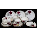 Sir Stanley Matthews interest. A Royal Stafford Roses To Remember part tea service, some pieces sign