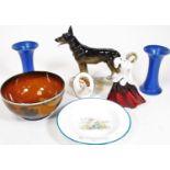 Miscellaneous items, to include a Aynsley child's bowl decorated with the nursery rhythm Little Boy
