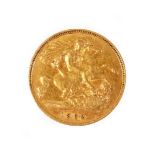 An Edward VII gold half sovereign, 1902.