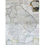 Emanuel Bowen. Thomas Kitchen The Large English Atlas, c1760, Lincolnshire map, with original outli