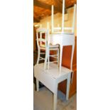 Various modern furniture and effects, to include a drop leaf kitchen table, bedside cabinet, a chair