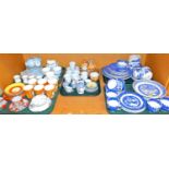 Blue and white and other part tea services, oriental part service, tarot style cup, other services,