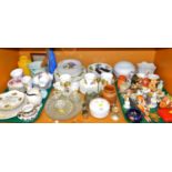 Decorative pottery and effects, part services, mother and dad plate, etc. (1 shelf)