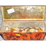 Various coins, mainly GB low denomination, etc. (1 tin)