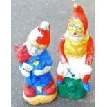 A painted garden gnome ornament and another. (2)