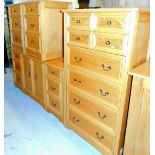 A light oak finish pedestal cabinet, side cabinet, compactum chest.