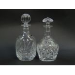 A Thomas Webb cut glass decanter and stopper, decorated in a circular Renaissance pattern, boxed,