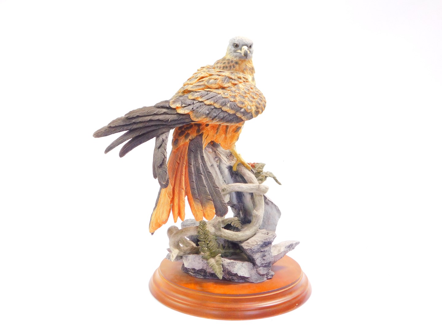 A Country Artists sculpture modelled as a Red Kite, with fern and larch cones, by David Ivey, - Image 2 of 3