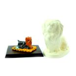 A Spode Velamour white glazed figure of a Pekingese dog, K529, printed and raised marks, 17cm W,