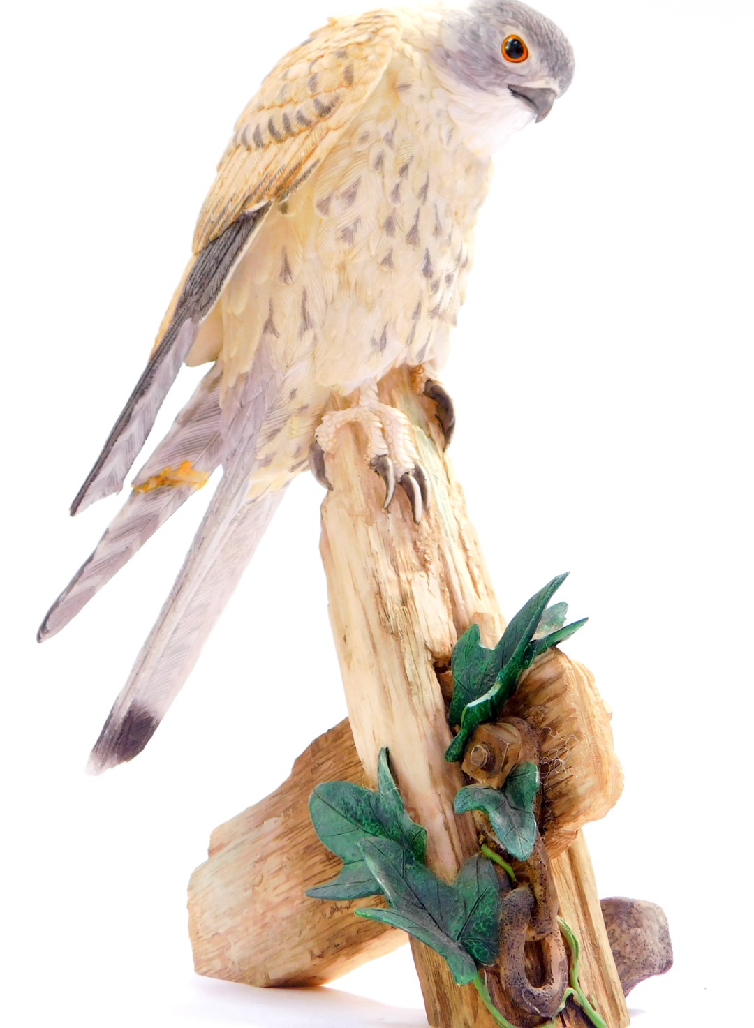 A Country Artists sculpture modelled as a Kestrel, CA06489., Worcester figure group of an owl and - Image 5 of 5