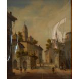 G Teller (Italian, 20thC). 17thC street scene, oil on canvas, signed, 28.5cm x 23cm.