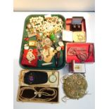 A group of costume jewellery, including a Nicor gentleman's wristwatch, pocket watch, simulated