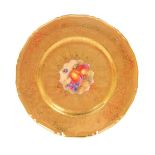 A Royal Worcester porcelain cabinet plate, circa 1958, painted by Freeman, with fruit, within a